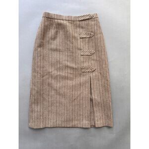 Vintage 70s dark academia French plaid office siren high waist preppy skirt